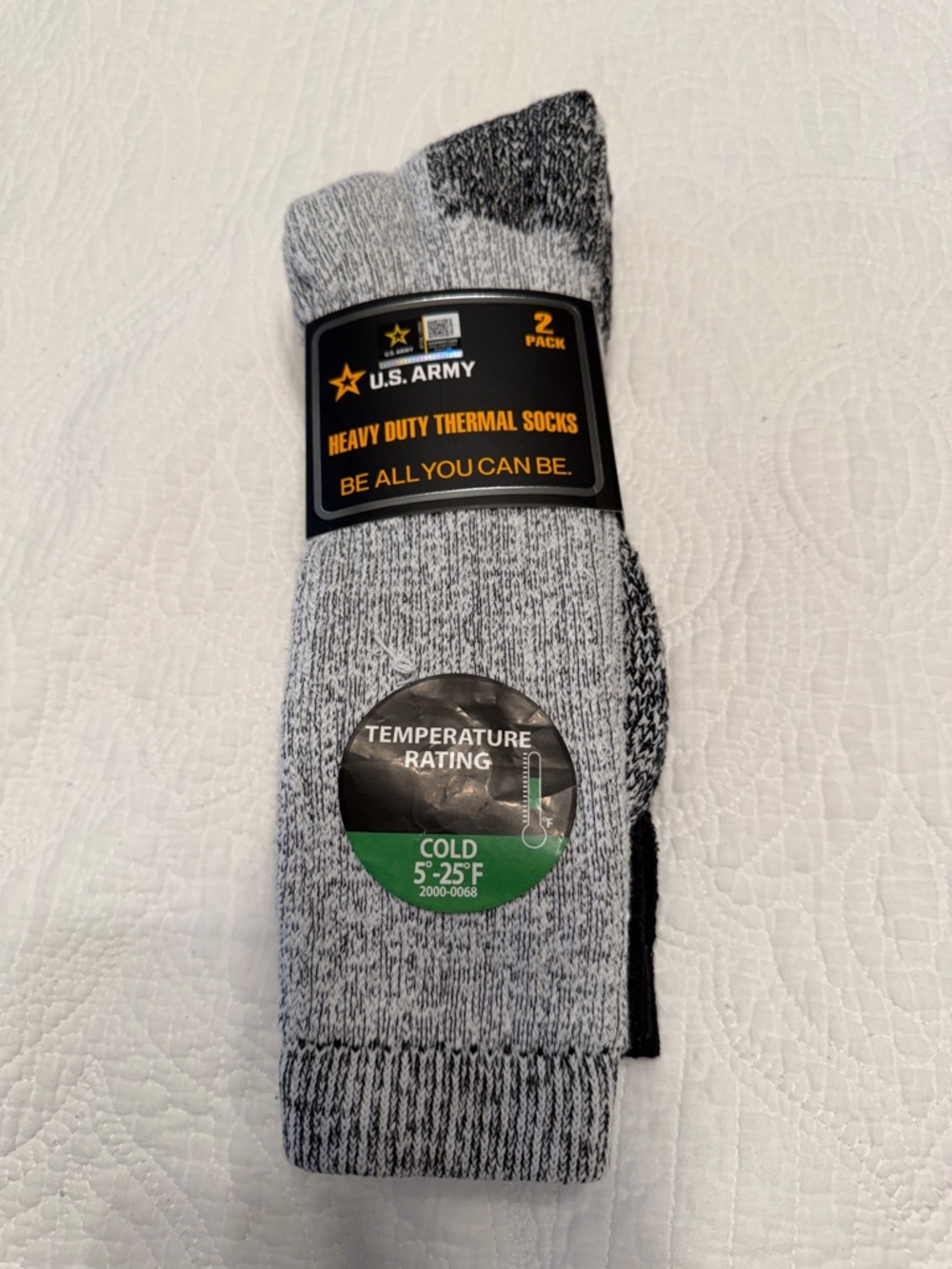 U.S. Army Gray & Black Heavy Duty Thermal Socks - 2 Pack